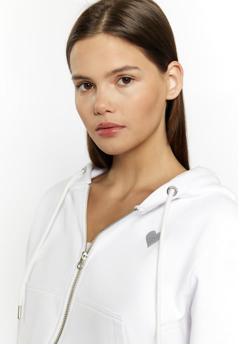 Mymo Bijgesneden hoodie met rits Dames wit - Image 5