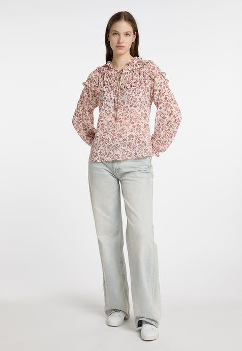 Dreimaster Blouse met ruches bridgeport Dames Witte roest - Image 2