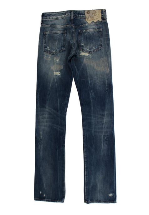 Cavalli Dam Blåtvättad Torn Bomulls Rakt Snitt Jeans - Image 2