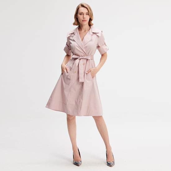 Klänning med trenchcoat i bomull - Image 3