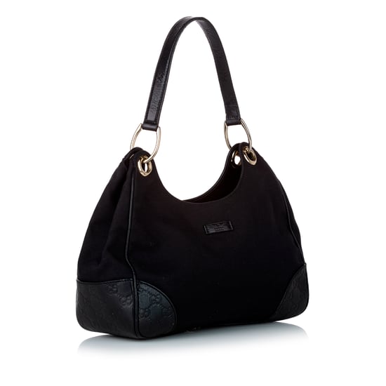 Vintage Gucci Guccissima Canvas Shoulder Bag Black - Image 2