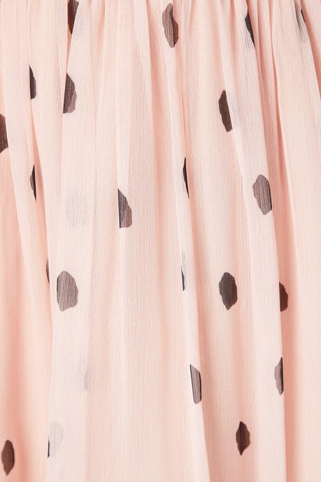Petite Spot Pleated Waist Midi Dress