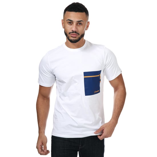 Men's Berghaus Drakestone Pocket T-Shirt in White blue