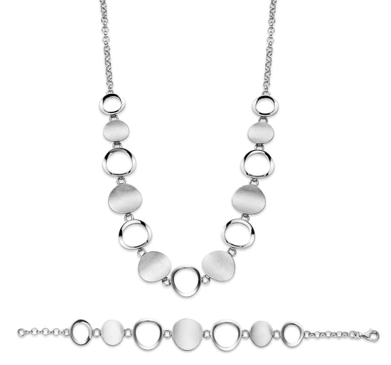 Orphelia Dames 925 Sterling Zilveren Set: Ketting + Armband - Zilver SET-025 - Image 1