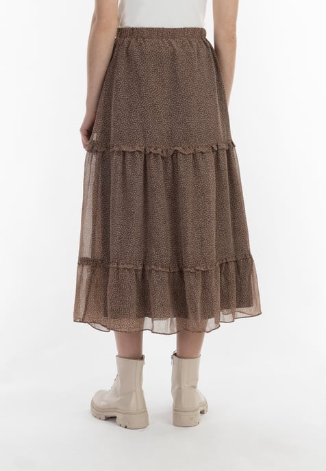 Dreimaster Maxi rok Dames bruin-gebroken wit - Image 4