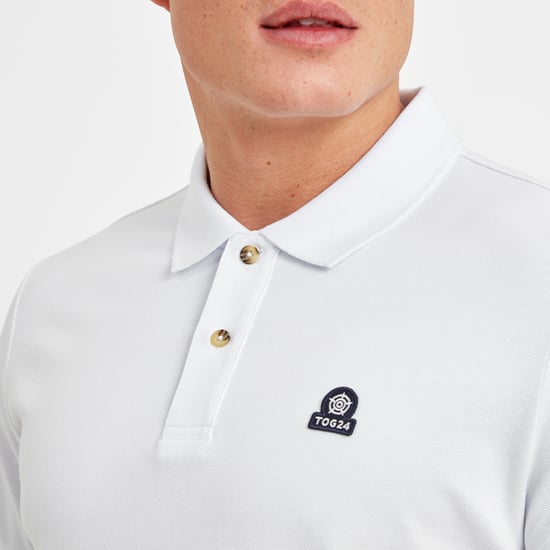 Aketon Mens Polo Shirt Optic White