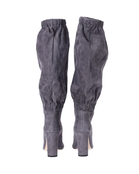 Jimmy Choo Maxyn 85 Knee-high Boots in Grey Suede - Image 4
