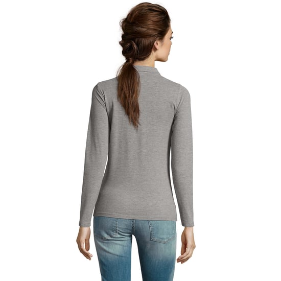 SOLS Dames/dames Perfecte Lange Mouw Pique Polo Shirt (Grijze Mergel) - Image 3