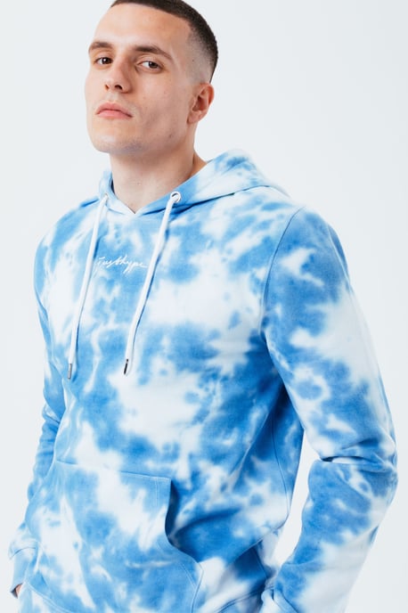 Hype Navy Tie Dye Scribble Logo Men'S Pullover Hoodie