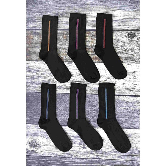 6 pairs mens formal patterned coloured dress cotton socks - Image 2