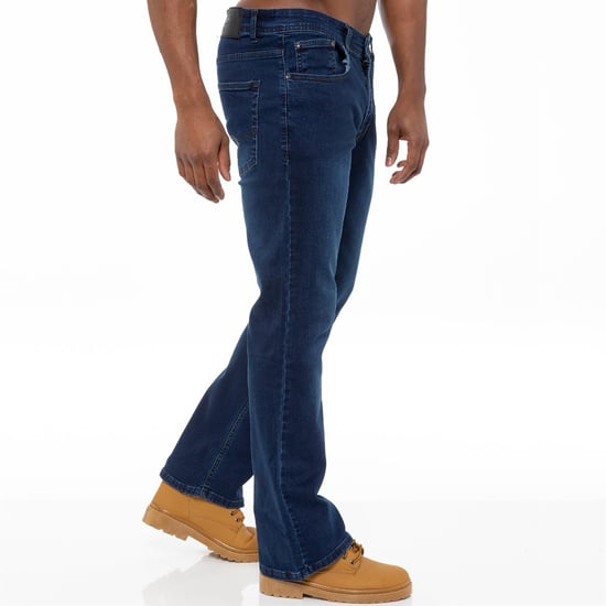 Enzo Heren Bootcut Stretch Denim Jeans - Image 4