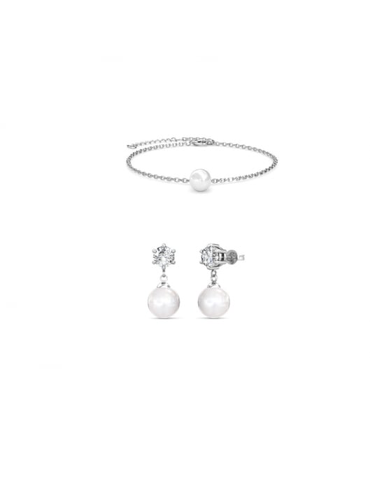 Pauline Crystal Pearl Set - Silver och kristall - Image 2