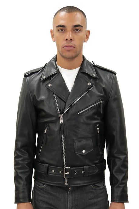 Mens Fringe Hide Leather Biker Jacket- Tokyo