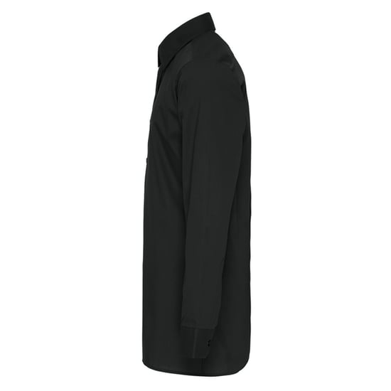 Premier Mens Long Sleeve Fitted Poplin Work Shirt (Black) - Image 3
