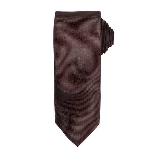 Premier Mens Micro Waffle Formal Work Tie (Pack of 2) (Brown) - Image 1