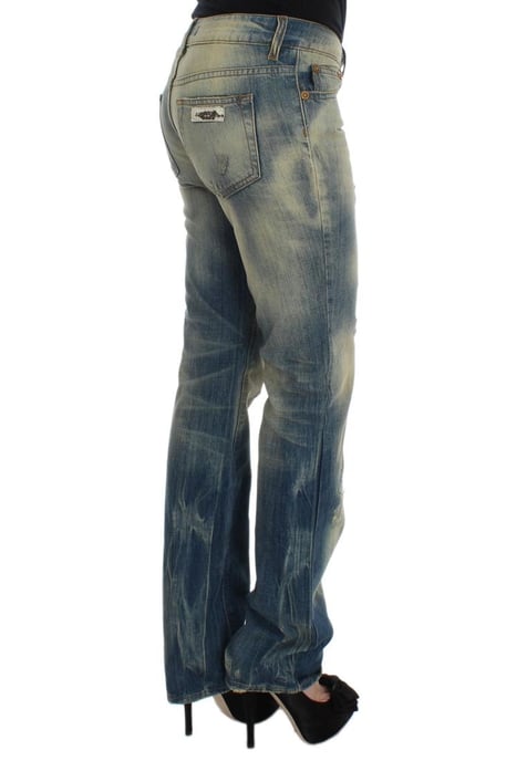 Cavalli Women's Blue Wash Cotton Slim Fit Bootcut Jeans - Image 4