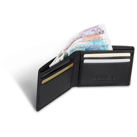 BARNEYS ORIGINALS Real Leather Bi Fold RFID Wallet in Black
