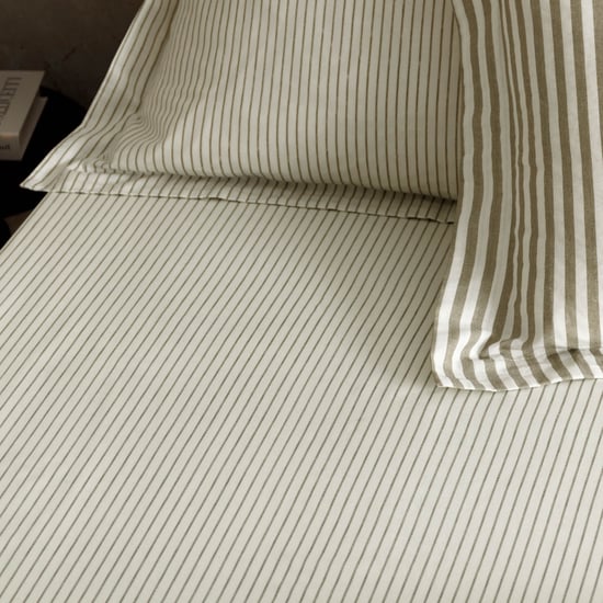 Yard Hebden 100% Cotton Narrow Stripe Fitetd Sheet - Image 2