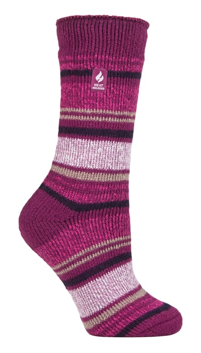 Värmehållare - Värmesockor för damer för vintern | utomhus- och inomhusstrumpor | gosiga och fluffiga | presenter för kvinnor - Deep Fuchsia (Barcelona) - Image 1