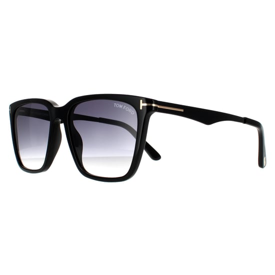 Tom Ford Square Mens Shiny Black Blue Grey Gradient