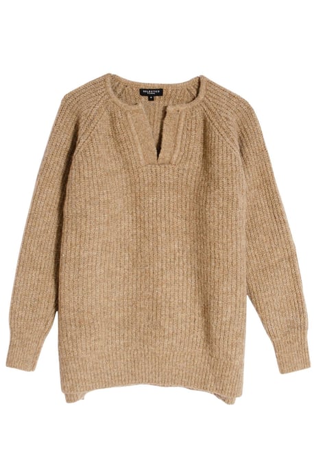 Round Notch Neck Wool Blend Jumper - Image 2