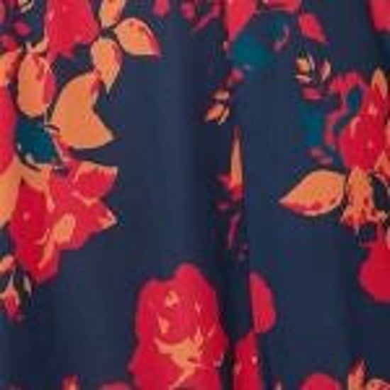 Long Sleeve Floral Midi Dress in Navy