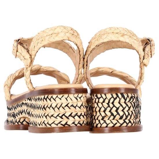 Gabriela Hearst + Clergerie Michael Platform Sandals In Beige Raffia - Image 5