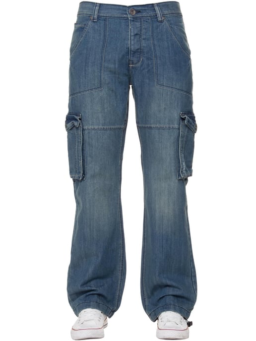 Kruze heren Cargo Combat Jeans - Blauw - Image 4