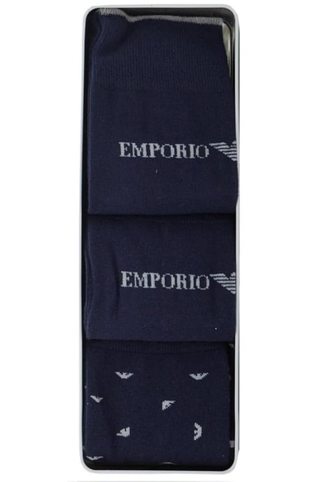 Emporio Armani Mens 3 Pairs of Socks Gift Set in Navy - Image 4