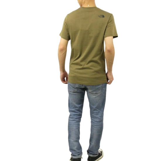 The North Face Mens Woodcut Dome T Shirt Military Green - Image 3