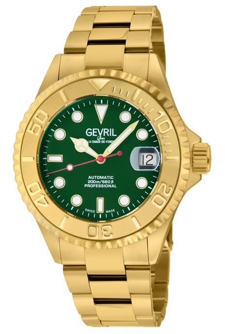 Men's Wall Street 4758B Swiss Automatic Sellita SW200 Green Dial Watch