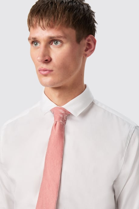 Westwood Skinny Fit White Double Cuff Cotton Shirt with Cufflinks
