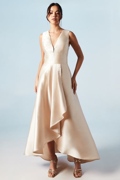 Plunge Waterfall Bridesmaids Maxi Dress