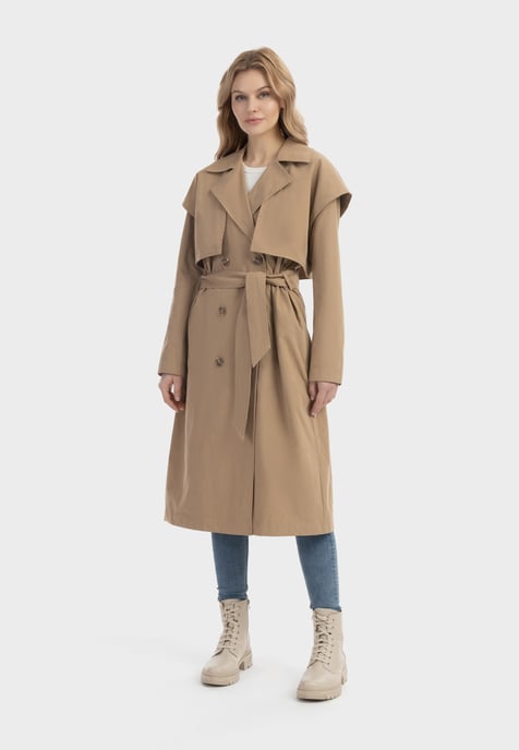 Dreimaster Trenchcoat Dames donkerbeige - Image 2