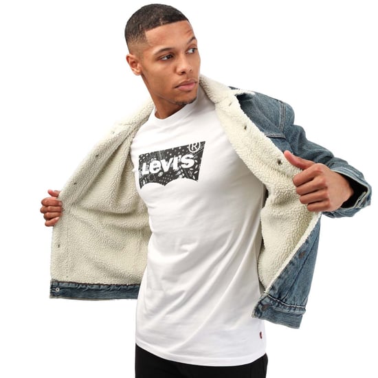 Heren Levis Type III Sherpa Trucker Jacket in Denim - Image 5