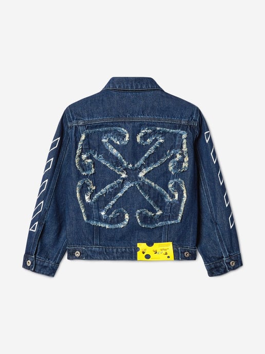 Off-White Boys Bookish Patch Denim Jacket in Blue