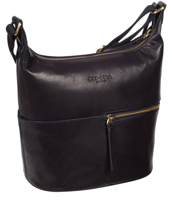 Little Kristin' Navy Leather Shoulder Bag