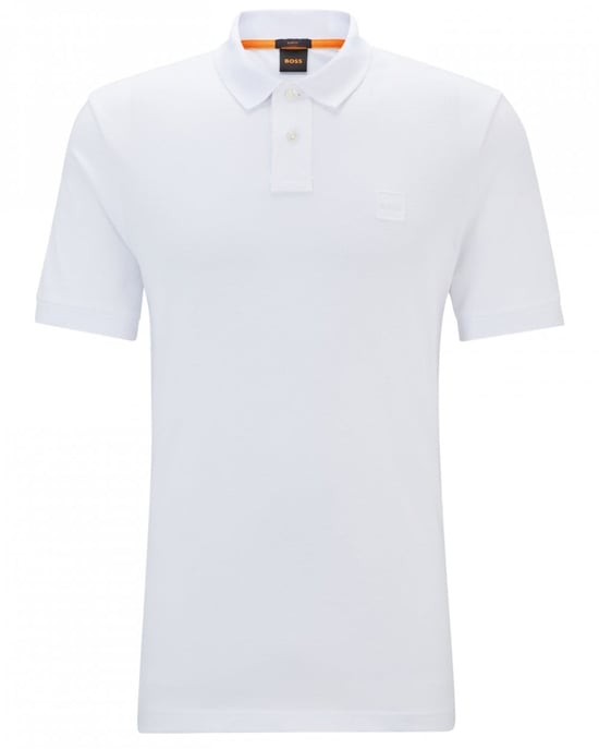 BOSS Orange Passenger Mens Stretch-Cotton Slim-Fit Polo Shirt with Logo Patch NOS - Image 1