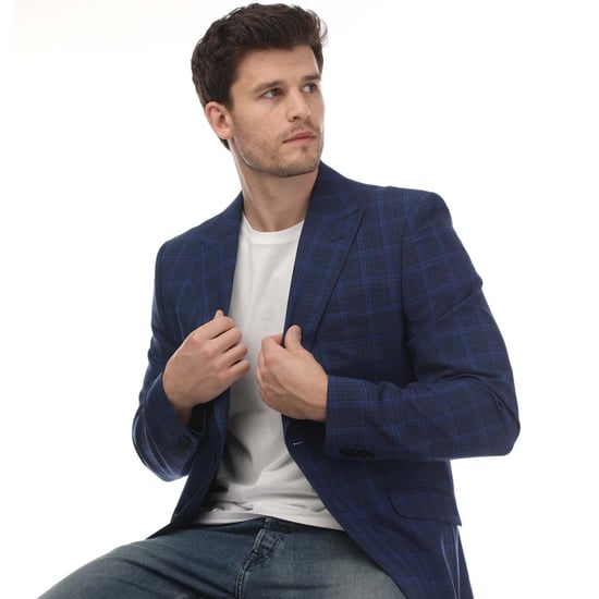 Men's Ted Baker Apolloj Slim Fit Wool Silk Blazer Jacket in Blue