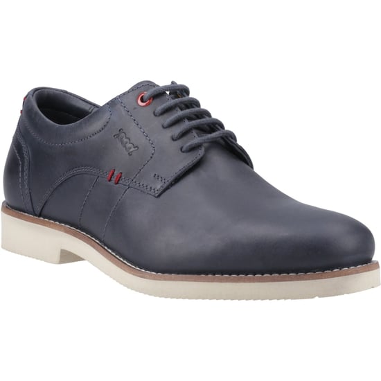 Pod Hampton Leer Heren Navy Veterschoenen - Image 1