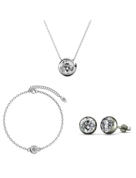 Mån- och födelsestensset - Silver och kristall - Image 1