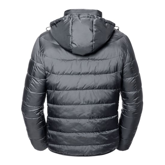 Russell Mens Nano Hooded Padded Jacket (Iron)