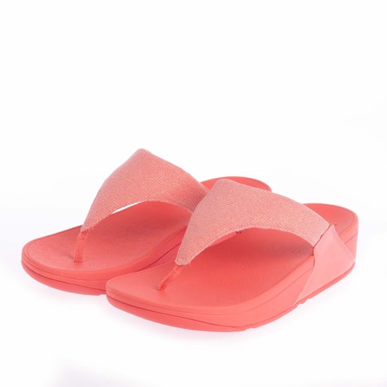 Dames Fit Flop Lulu Shimmerlux teen-post sandalen in koraal - Image 1