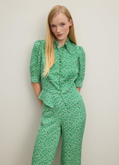 LK Bennett Elsie Woven Tops, Green