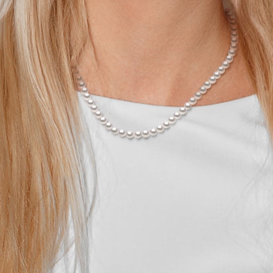 DIADEMA - Necklace - Real Japanese Akoya Cultured Pearl - Yellow Gold