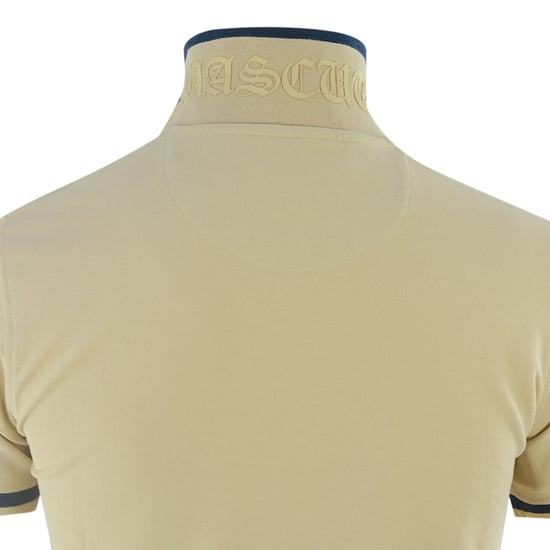 Aquascutum AQ 1851 Pikétröja med broderad kant i beige - Image 3