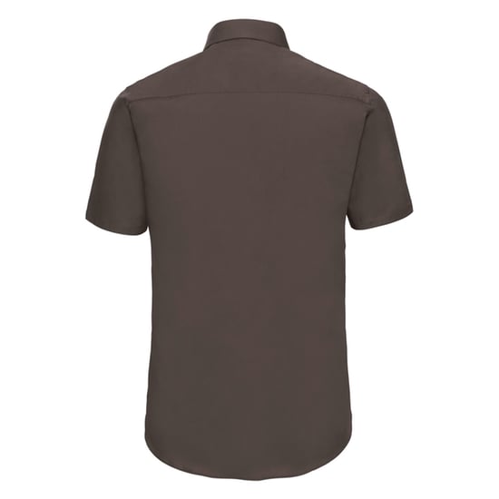 Russell Collection Heren Stretch Overhemd Met Korte Mouwen (Chocolade) - Image 2