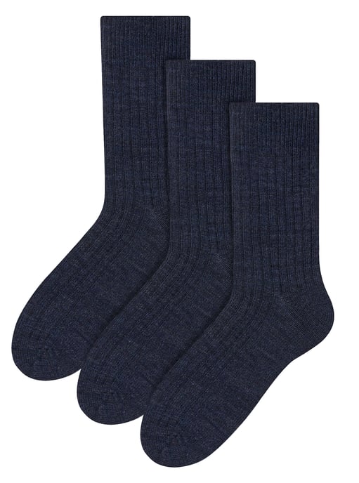 3 par Multipack Alpaca Wool Socks för herrar | Steven | Winter Thick Warm Boot Socks - Grå - Image 1