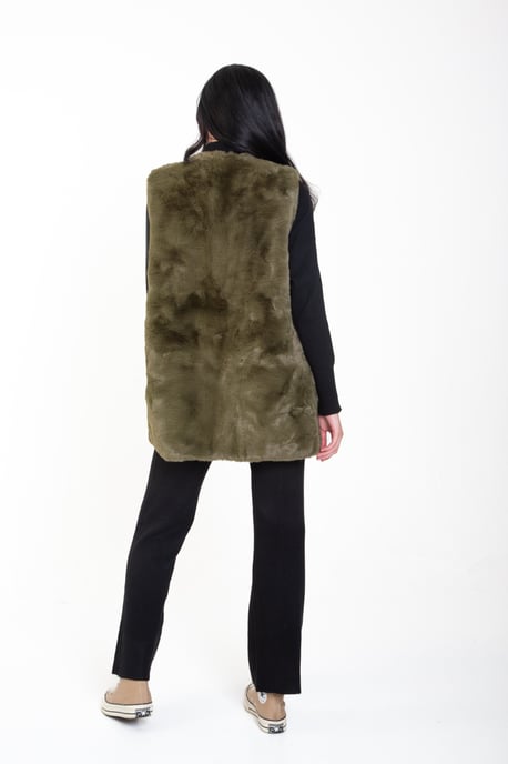 No Cut Faux Fur Sleeveless Gilet