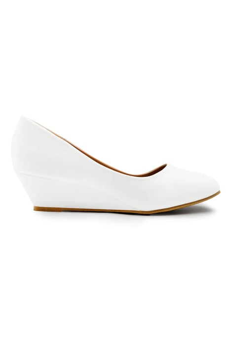 Wheres That From Womens 'Vienna' Wide Fit Platform Low Wedge Mid Heel Court Shoes
